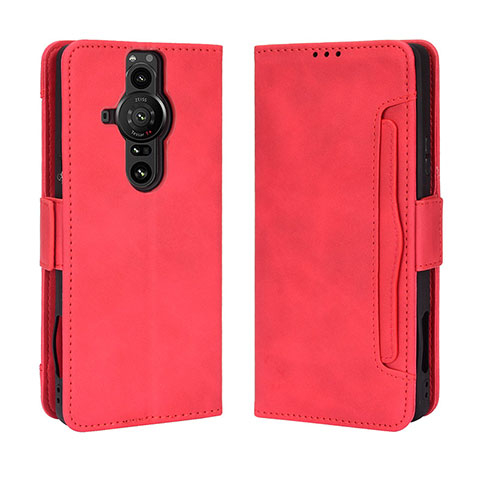 Coque Portefeuille Livre Cuir Etui Clapet BY3 pour Sony Xperia PRO-I Rouge