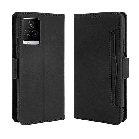 Coque Portefeuille Livre Cuir Etui Clapet BY3 pour Vivo iQOO 7 5G Noir