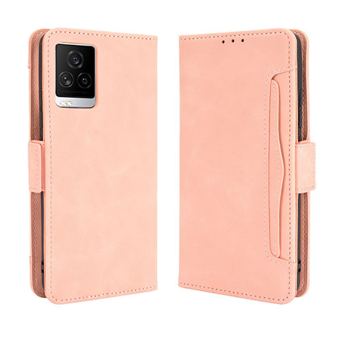 Coque Portefeuille Livre Cuir Etui Clapet BY3 pour Vivo iQOO 7 5G Rose