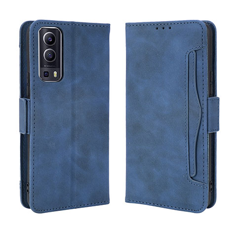 Coque Portefeuille Livre Cuir Etui Clapet BY3 pour Vivo iQOO Z3 5G Bleu