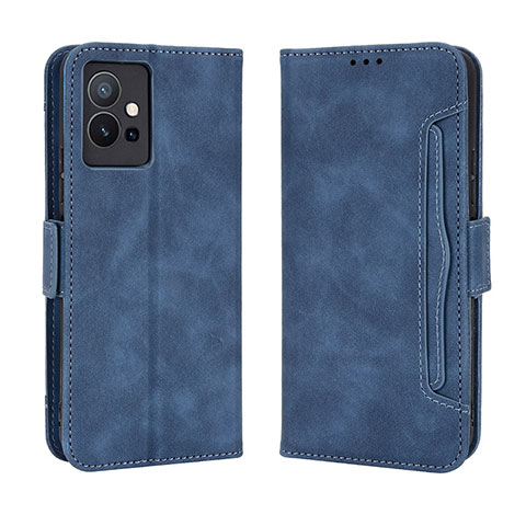 Coque Portefeuille Livre Cuir Etui Clapet BY3 pour Vivo iQOO Z6 5G Bleu