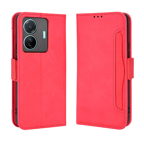 Coque Portefeuille Livre Cuir Etui Clapet BY3 pour Vivo iQOO Z6 Pro 5G Rouge