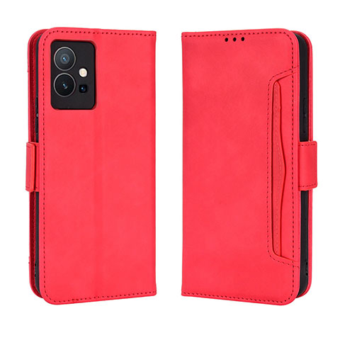 Coque Portefeuille Livre Cuir Etui Clapet BY3 pour Vivo T1 5G India Rouge