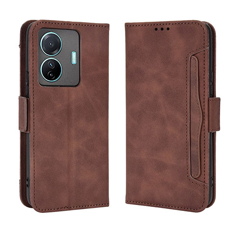 Coque Portefeuille Livre Cuir Etui Clapet BY3 pour Vivo T1 5G Marron