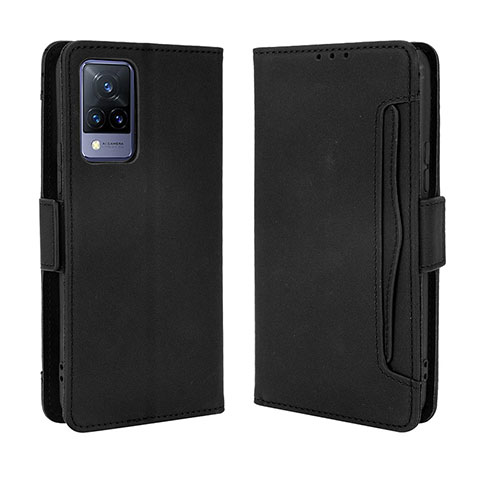 Coque Portefeuille Livre Cuir Etui Clapet BY3 pour Vivo V21 5G Noir