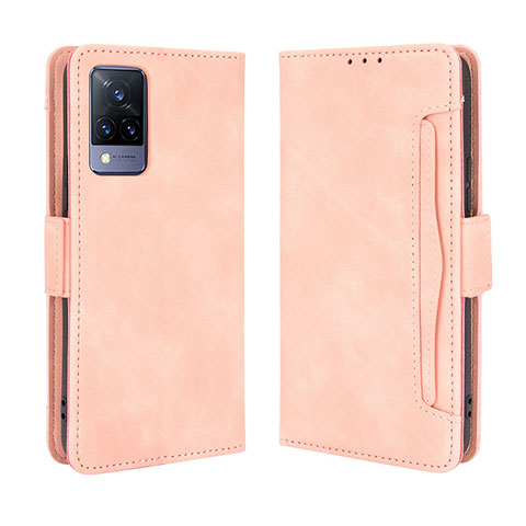 Coque Portefeuille Livre Cuir Etui Clapet BY3 pour Vivo V21 5G Rose