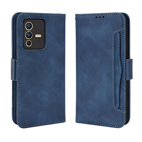 Coque Portefeuille Livre Cuir Etui Clapet BY3 pour Vivo V23 5G Bleu