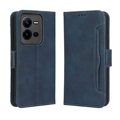 Coque Portefeuille Livre Cuir Etui Clapet BY3 pour Vivo V25 5G Bleu