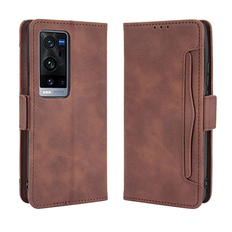 Coque Portefeuille Livre Cuir Etui Clapet BY3 pour Vivo X60 Pro+ Plus 5G Marron