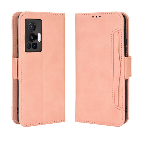 Coque Portefeuille Livre Cuir Etui Clapet BY3 pour Vivo X70 Pro 5G Rose