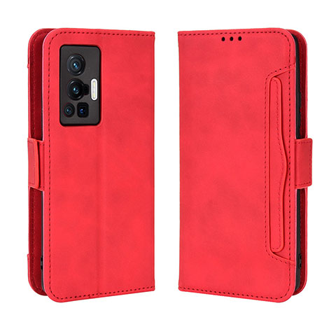 Coque Portefeuille Livre Cuir Etui Clapet BY3 pour Vivo X70 Pro 5G Rouge