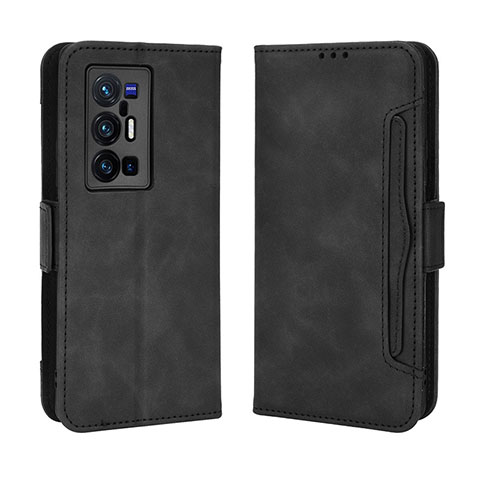 Coque Portefeuille Livre Cuir Etui Clapet BY3 pour Vivo X70 Pro+ Plus 5G Noir