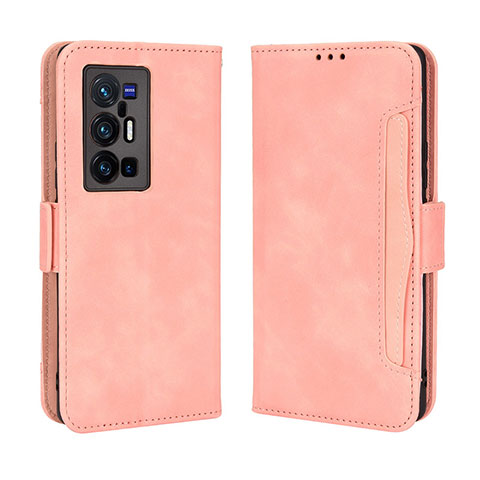 Coque Portefeuille Livre Cuir Etui Clapet BY3 pour Vivo X70 Pro+ Plus 5G Rose