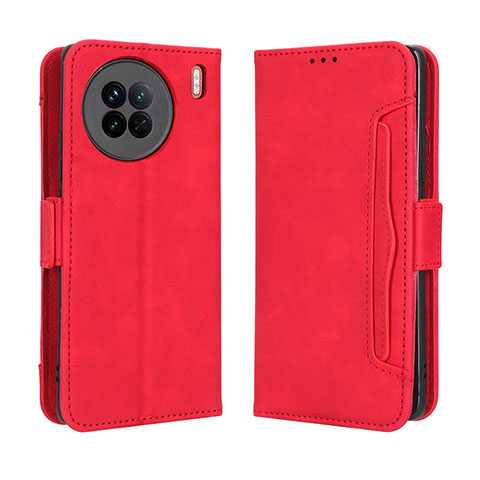 Coque Portefeuille Livre Cuir Etui Clapet BY3 pour Vivo X90 5G Rouge