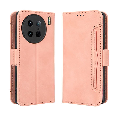 Coque Portefeuille Livre Cuir Etui Clapet BY3 pour Vivo X90 Pro 5G Rose