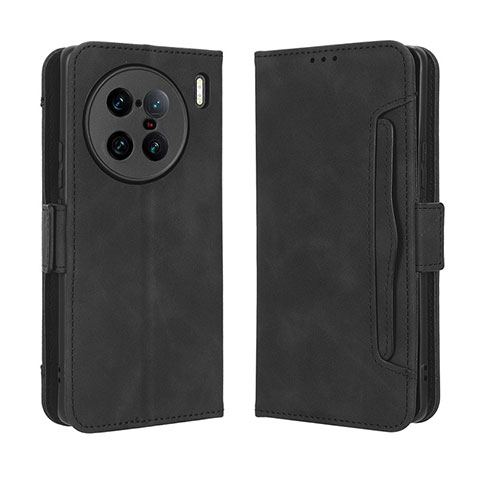 Coque Portefeuille Livre Cuir Etui Clapet BY3 pour Vivo X90 Pro+ Plus 5G Noir