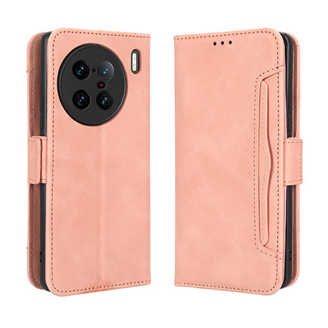 Coque Portefeuille Livre Cuir Etui Clapet BY3 pour Vivo X90 Pro+ Plus 5G Rose