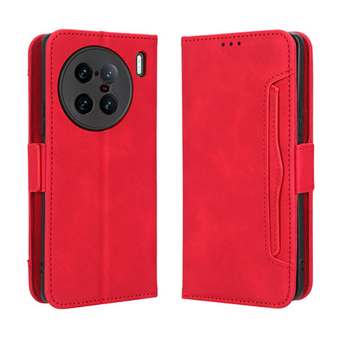 Coque Portefeuille Livre Cuir Etui Clapet BY3 pour Vivo X90 Pro+ Plus 5G Rouge