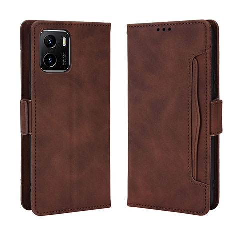 Coque Portefeuille Livre Cuir Etui Clapet BY3 pour Vivo Y01A Marron