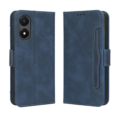 Coque Portefeuille Livre Cuir Etui Clapet BY3 pour Vivo Y02S Bleu