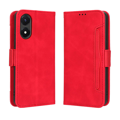 Coque Portefeuille Livre Cuir Etui Clapet BY3 pour Vivo Y02S Rouge