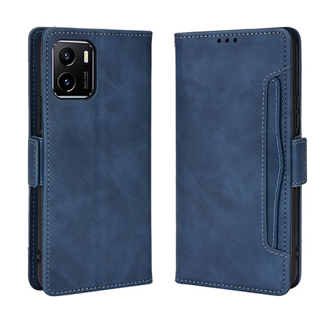 Coque Portefeuille Livre Cuir Etui Clapet BY3 pour Vivo Y10 Bleu