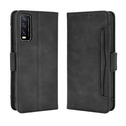 Coque Portefeuille Livre Cuir Etui Clapet BY3 pour Vivo Y12A Noir