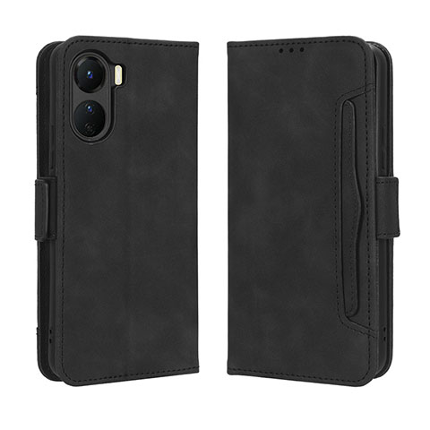 Coque Portefeuille Livre Cuir Etui Clapet BY3 pour Vivo Y16 Noir