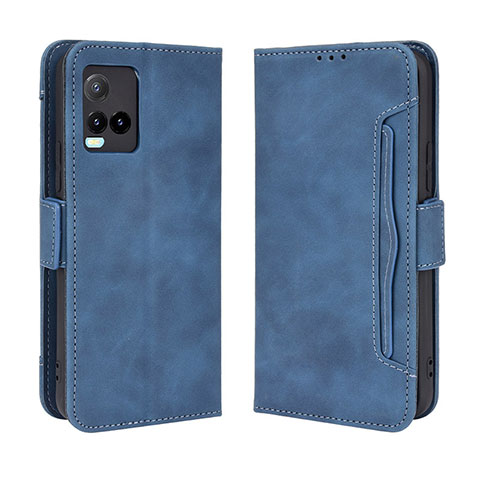 Coque Portefeuille Livre Cuir Etui Clapet BY3 pour Vivo Y21a Bleu