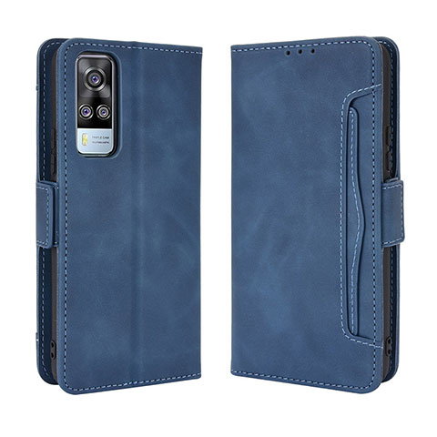 Coque Portefeuille Livre Cuir Etui Clapet BY3 pour Vivo Y31 (2021) Bleu