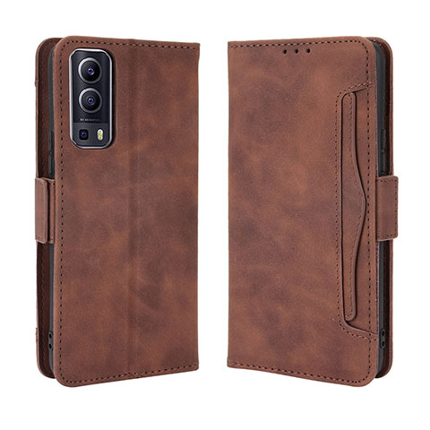 Coque Portefeuille Livre Cuir Etui Clapet BY3 pour Vivo Y52 5G Marron