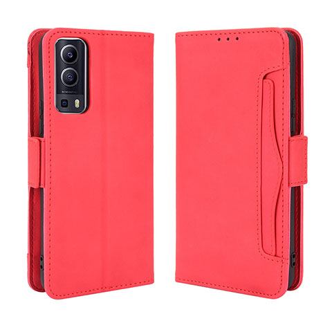 Coque Portefeuille Livre Cuir Etui Clapet BY3 pour Vivo Y52 5G Rouge