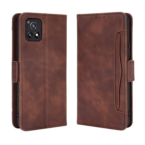 Coque Portefeuille Livre Cuir Etui Clapet BY3 pour Vivo Y52s t1 5G Marron