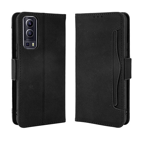 Coque Portefeuille Livre Cuir Etui Clapet BY3 pour Vivo Y72 5G Noir