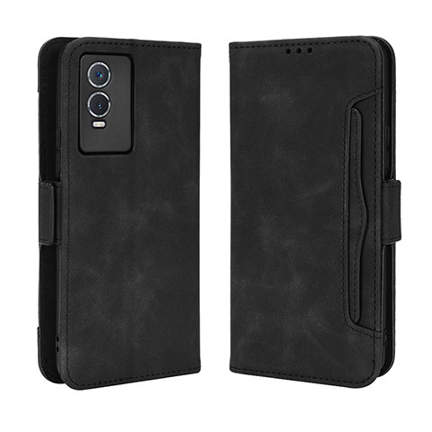 Coque Portefeuille Livre Cuir Etui Clapet BY3 pour Vivo Y74s 5G Noir