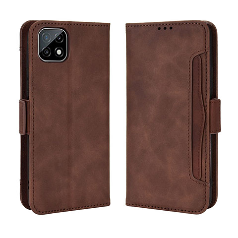 Coque Portefeuille Livre Cuir Etui Clapet BY3 pour Wiko T3 Marron