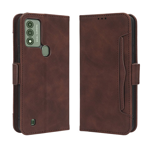 Coque Portefeuille Livre Cuir Etui Clapet BY3 pour Wiko Voix Marron