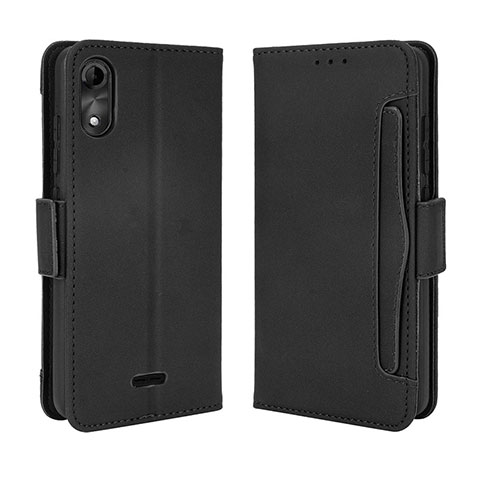 Coque Portefeuille Livre Cuir Etui Clapet BY3 pour Wiko Y51 Noir