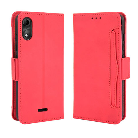 Coque Portefeuille Livre Cuir Etui Clapet BY3 pour Wiko Y51 Rouge