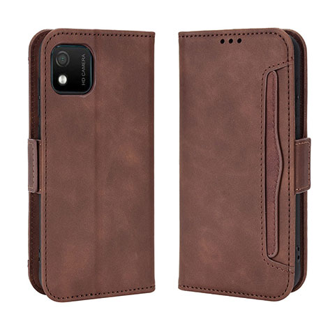 Coque Portefeuille Livre Cuir Etui Clapet BY3 pour Wiko Y52 Marron