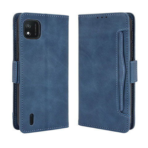 Coque Portefeuille Livre Cuir Etui Clapet BY3 pour Wiko Y62 Bleu