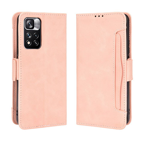 Coque Portefeuille Livre Cuir Etui Clapet BY3 pour Xiaomi Mi 11i 5G (2022) Rose