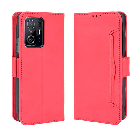 Coque Portefeuille Livre Cuir Etui Clapet BY3 pour Xiaomi Mi 11T 5G Rouge