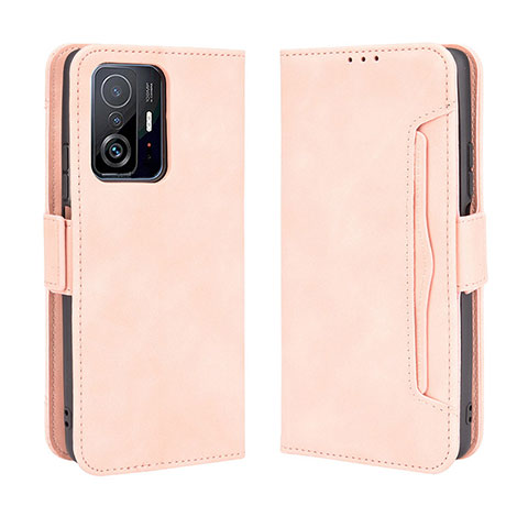 Coque Portefeuille Livre Cuir Etui Clapet BY3 pour Xiaomi Mi 11T Pro 5G Rose