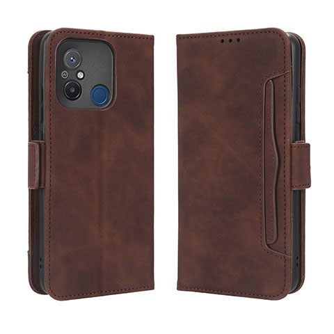 Coque Portefeuille Livre Cuir Etui Clapet BY3 pour Xiaomi Poco C55 Marron