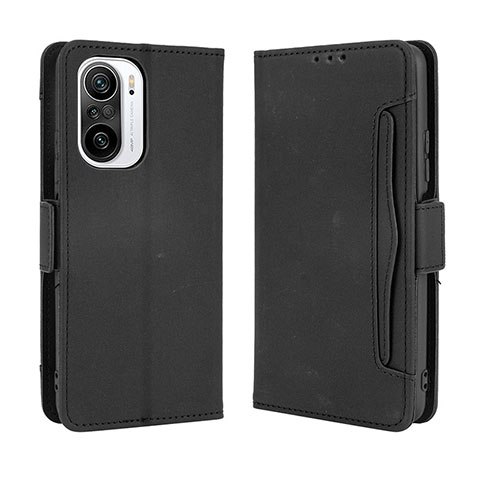 Coque Portefeuille Livre Cuir Etui Clapet BY3 pour Xiaomi Poco F3 5G Noir