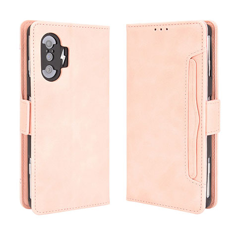 Coque Portefeuille Livre Cuir Etui Clapet BY3 pour Xiaomi Poco F3 GT 5G Rose