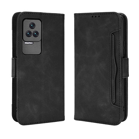 Coque Portefeuille Livre Cuir Etui Clapet BY3 pour Xiaomi Poco F4 5G Noir