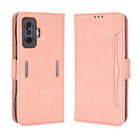 Coque Portefeuille Livre Cuir Etui Clapet BY3 pour Xiaomi Poco F4 GT 5G Rose