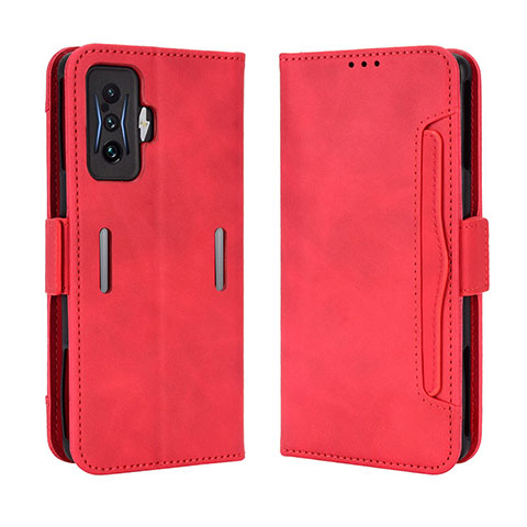 Coque Portefeuille Livre Cuir Etui Clapet BY3 pour Xiaomi Poco F4 GT 5G Rouge